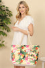 TROPICAL BIRD PRINT TOTE BAG WITH MATCHING WALLET