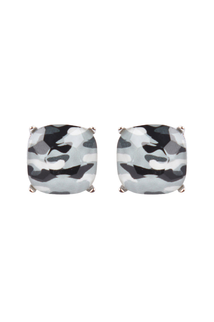 AE0088 - GLASS CUSHION POST EARRINGS