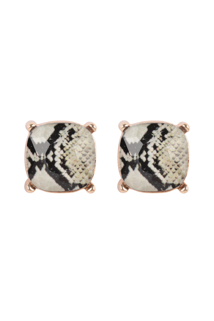 AE0088 - GLASS CUSHION POST EARRINGS