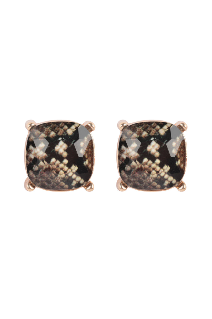 AE0088 - GLASS CUSHION POST EARRINGS