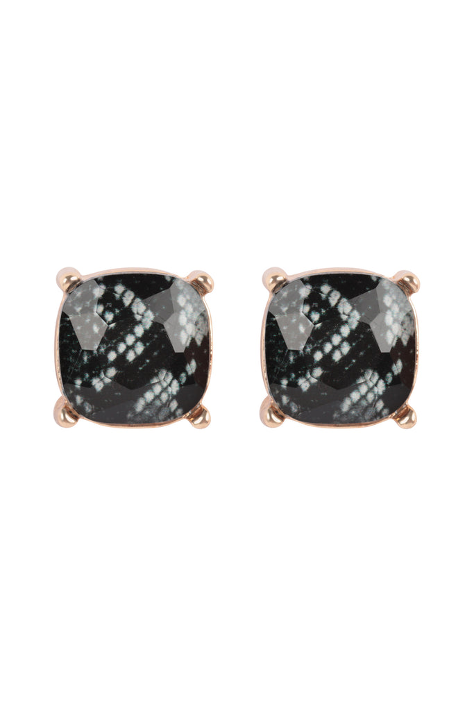 AE0088 - GLASS CUSHION POST EARRINGS