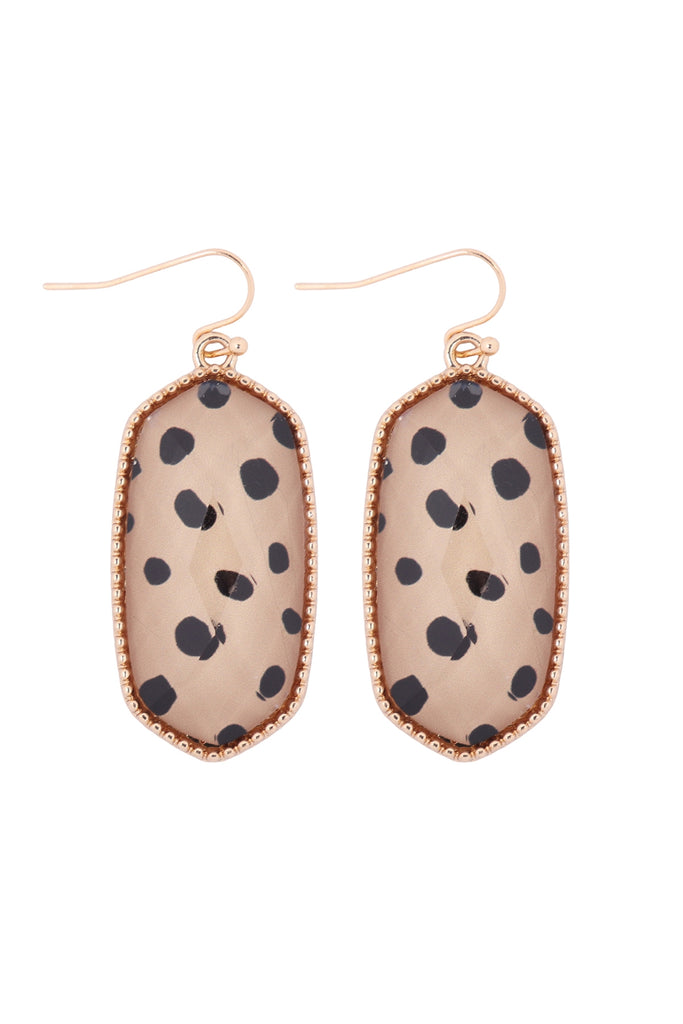 AE0331 - OVAL EPOXY DROP FISH HOOK EARRINGS