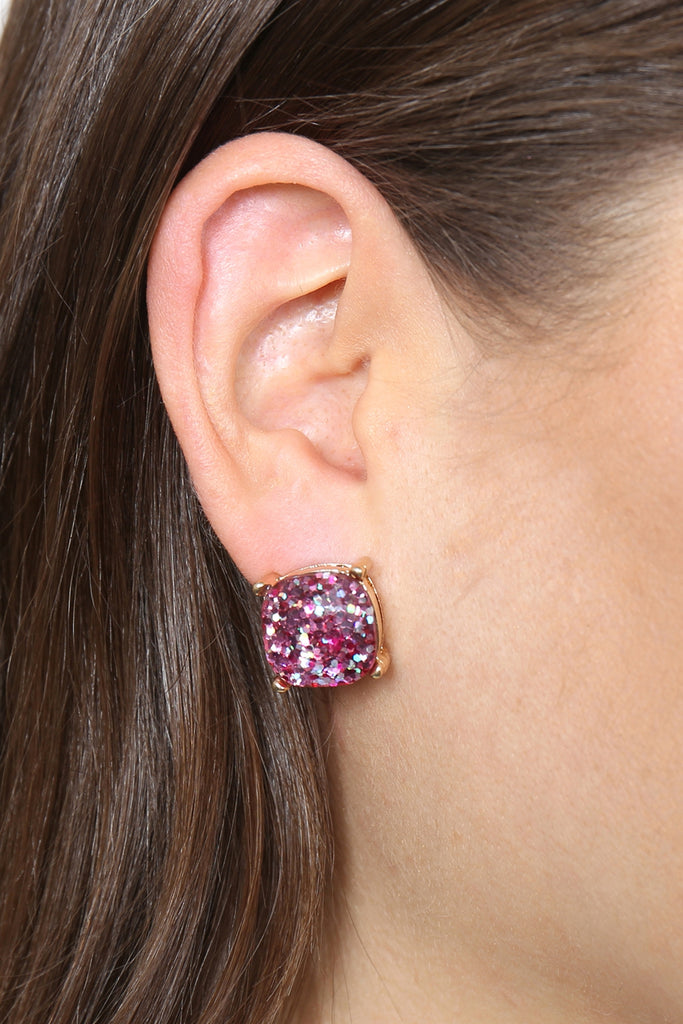 AE0333-GLITTER EPOXY STUD EARRINGS