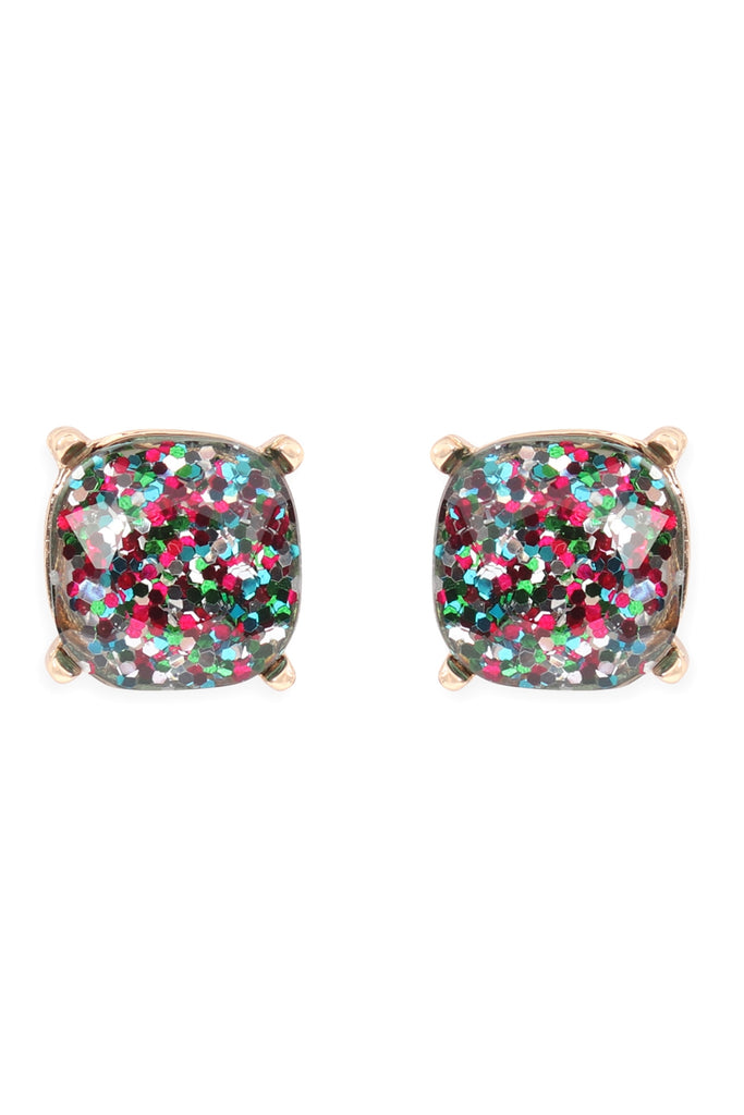 AE0333-GLITTER EPOXY STUD EARRINGS