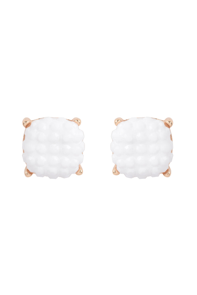 ROUND CUSHION RHINESTONE STUD EARRINGS