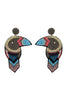 TROPICAL TOUCAN BIRD SEED BEAD PATTERN POST DANGLE EARRINGS