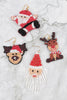 CHRISTMAS SANTA PATTERN SEED BEADS HOOK EARRINGS