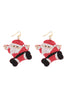 CHRISTMAS SANTA PATTERN SEED BEADS HOOK EARRINGS