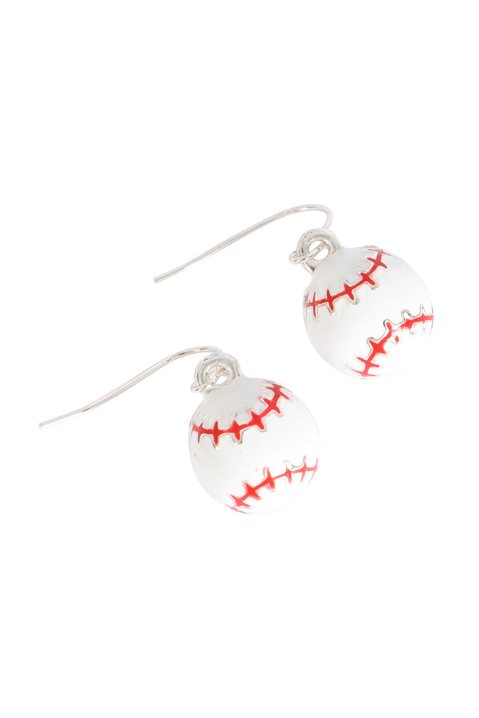 BASEBALL EPOXY SPORTS DANGLE HOOK EARRINGS