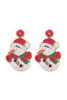 AE5956 - CHRISTMAS SNOWMAN SEED BEADS DROP EARRINGS