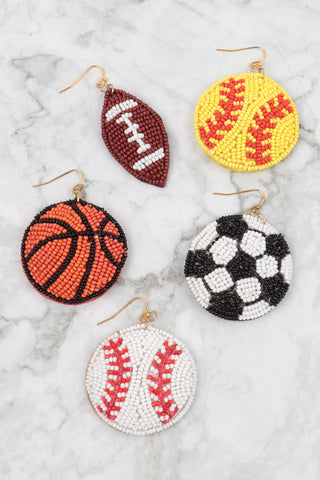 SIMPLE FOOTBALL MATTE EARRINGS