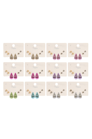 FACETED SQUARE ACRYLIC POST EARRINGS