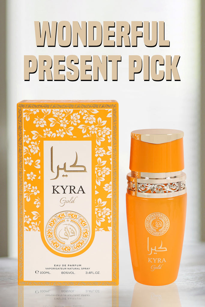KYRA GOLD SPRAY PERFUME EAU DE PARFUM FOR WOMEN - 100ML/3.4FL.OZ.