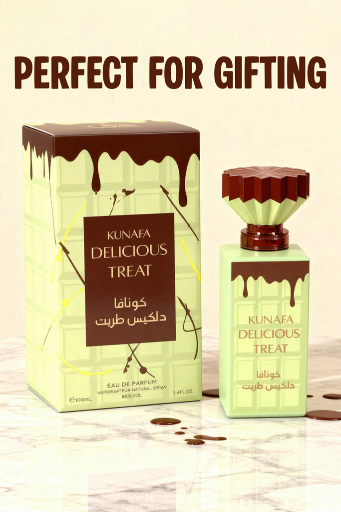 KUNAFA DELICIOUS TREAT SPRAY PERFUME EAU DE PARFUM FOR MEN AND WOMEN - 100ML/3.4FL.OZ. - Riah Fashion