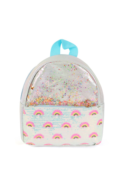 girls patch glitter rainbow mini backpack Cute Rainbow Glitter Kids Backpack