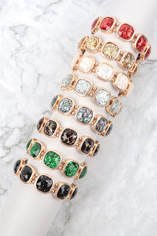 RHINESTONE & CUBIC ZIRCONIA BAGUETTE SLIDE BRACELET