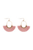 1.5 INCH FAN SHAPED TASSEL HOOK EARRINGS