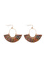 1.5 INCH FAN SHAPED TASSEL HOOK EARRINGS