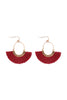 1.5 INCH FAN SHAPED TASSEL HOOK EARRINGS