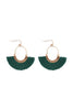 1.5 INCH FAN SHAPED TASSEL HOOK EARRINGS