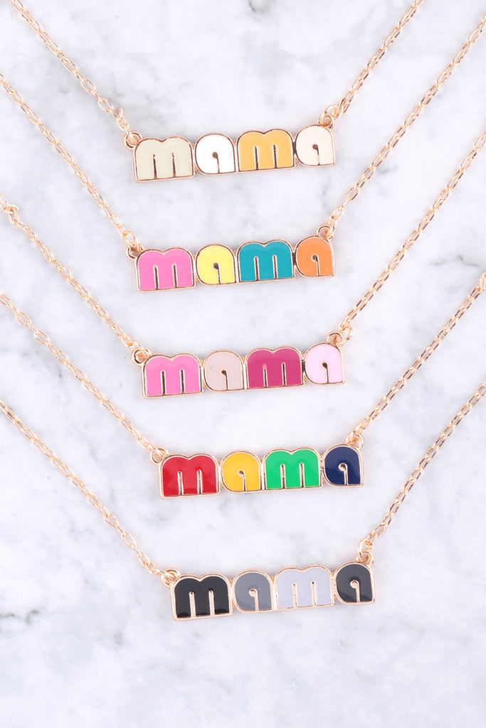 "MAMA" COLOR ENAMEL SHORT NECKLACE