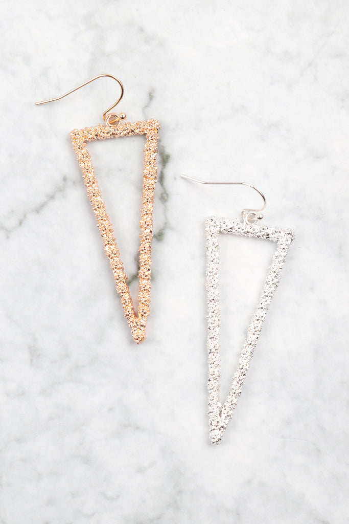 2" METAL TRIANGLE EARRINGS