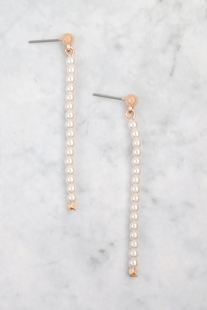 2.25" DROP PEARL POST EARRINGS