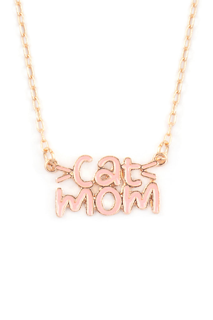 16" CAT MOM ENAMEL SHORT NECKLACE