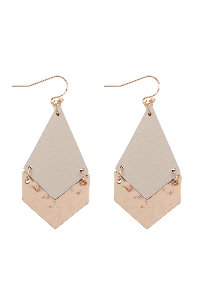 2.5 INCH KITE SHAPED PU LEATHER HOOK EARRINGS