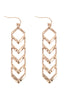2.75 INCH TEXTURED CHEVRON METAL HOOK EARRINGS