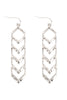 2.75 INCH TEXTURED CHEVRON METAL HOOK EARRINGS