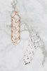 2.75 INCH TEXTURED CHEVRON METAL HOOK EARRINGS