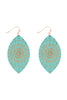 WOOD MANDALA PRINT MARQUISE EARRINGS