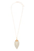 30 INCH LEAF SHAPED PU LEATHER FRINGE LONG NECKLACE