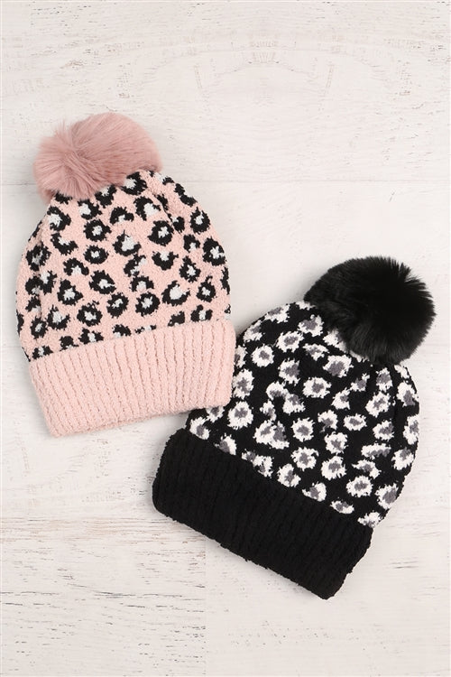 LEOPARD DOUBLE BEANIE