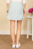 Gingham Print Ruched Side Ruffle Hem Mini Skirt