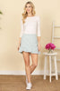 Gingham Print Ruched Side Ruffle Hem Mini Skirt