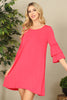 Ruffle Half Sleeve Solid Dress