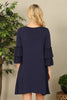 Ruffle Half Sleeve Solid Dress