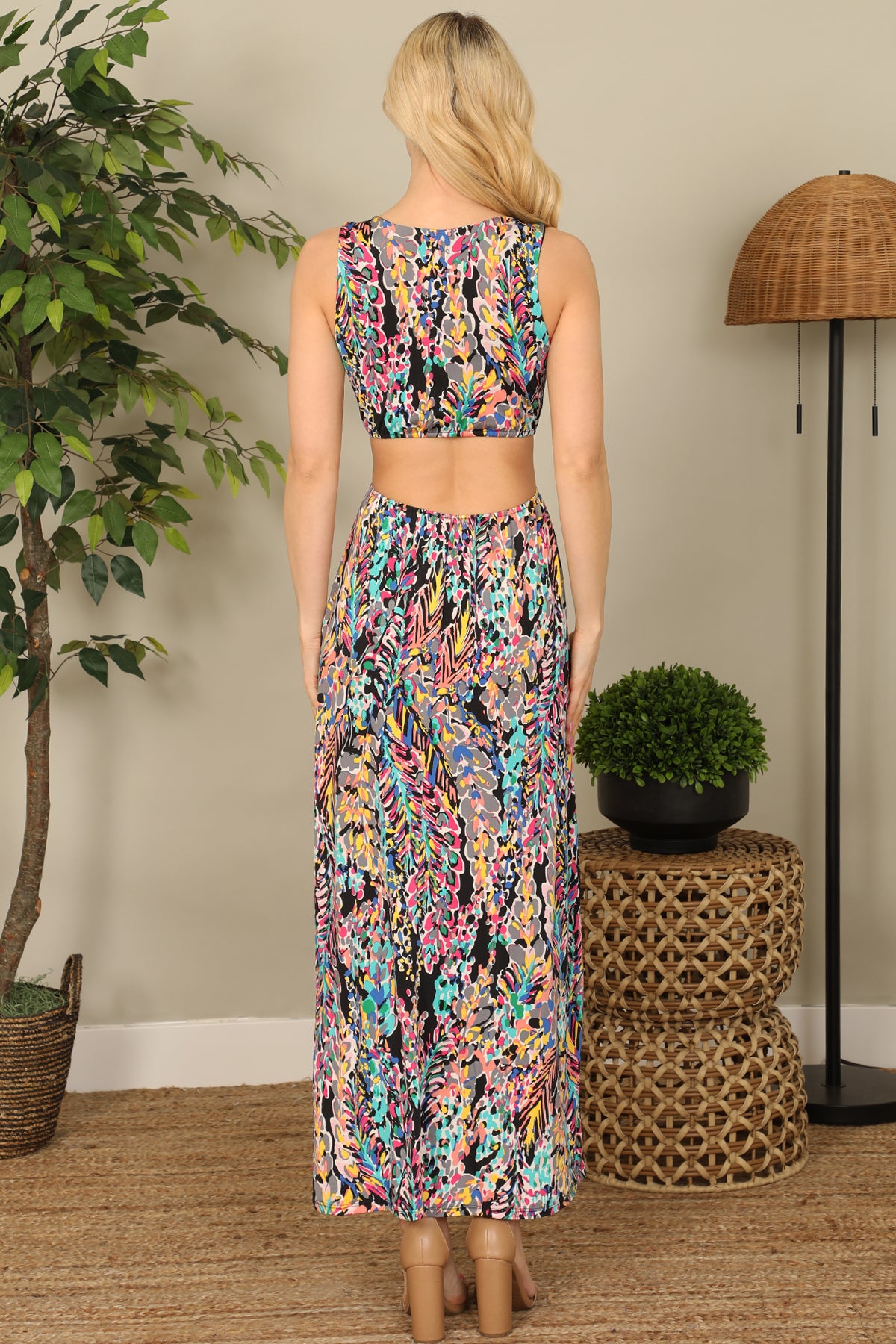 Sleeveless Side Cut-Out Maxi Dress – Riah Fashion