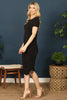 Drawstring Side Ruched Solid Dress