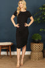 Drawstring Side Ruched Solid Dress