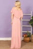 Off Shoulder Ruffle Detail Floor Length Solid Dress