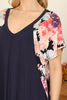 Floral Short Sleeve Solid Top