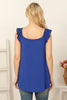 Ruffle Sleeveless Solid Top