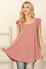 Ruffle Sleeveless Solid Top