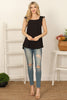 Ruffle Sleeveless Solid Top