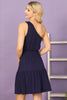One Shoulder Sleeveless Tiered Ruffle Solid Mini Dress