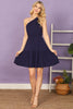 One Shoulder Sleeveless Tiered Ruffle Solid Mini Dress