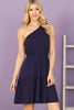 One Shoulder Sleeveless Tiered Ruffle Solid Mini Dress